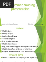 Java Summer Training Presentation