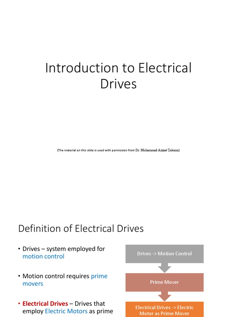 MODULE 1 Introduction To Electrical Drives PDF Electric Motor