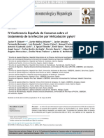 IV Conferencia Espanola de Consenso Sobre El Tratamiento de La Infeccion Por Helicobacter Pylori