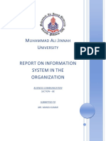 Report On Information System in The Organization System