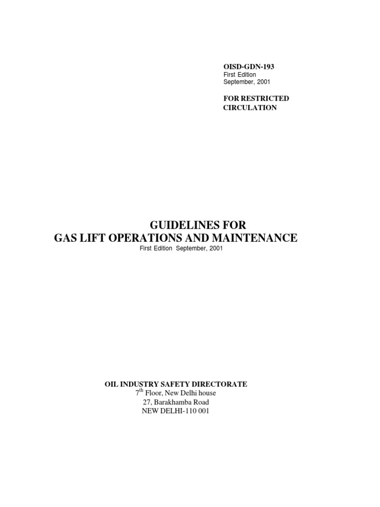 Guidelines for Safe Gas Lift Operations and Maintenance: Recommended ...