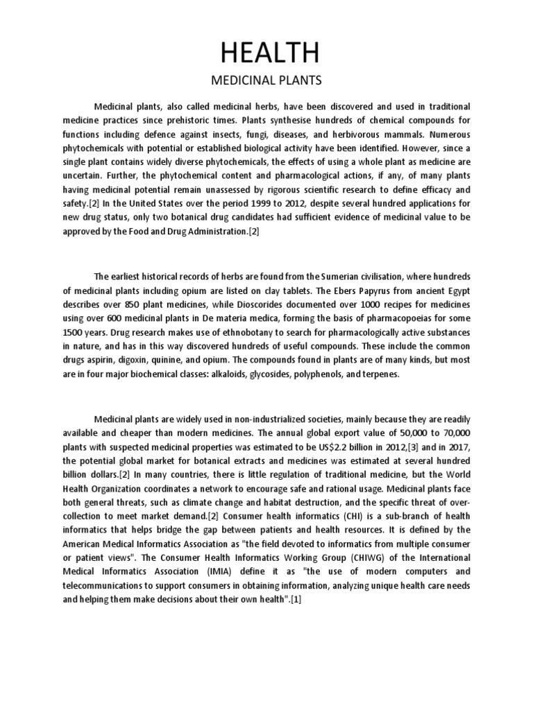 Health: Medicinal Plants | PDF | Medicinal Plants | Health Care