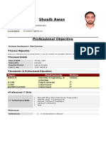 Shoaib Awan: Professional Objective