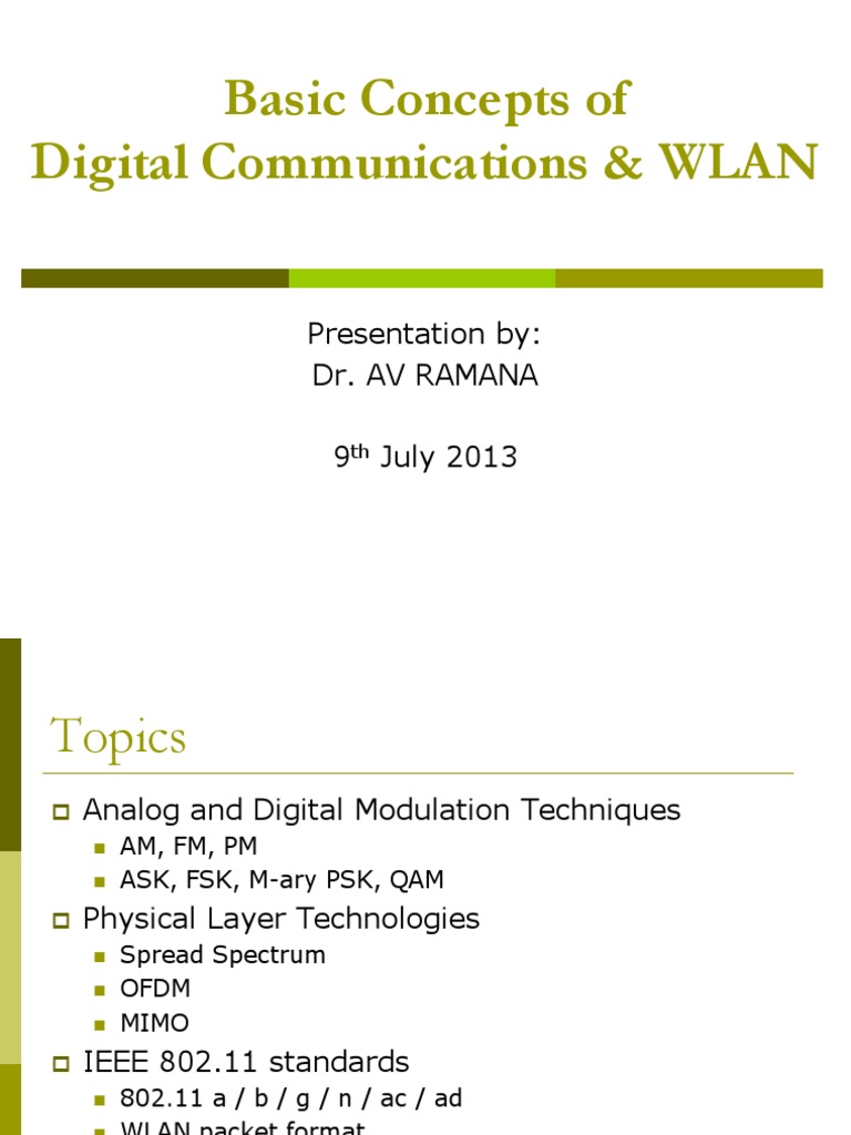 Digital Communication Basics | PDF | Ieee 802.11 | Modulation