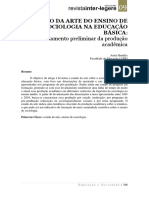 o Estado Da Arte No Ensino de Sociologia