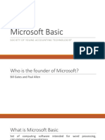 Microsoft Basic: Society of Young Accounting Technologist