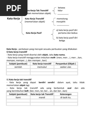 Nota Kata Kerja Pdf