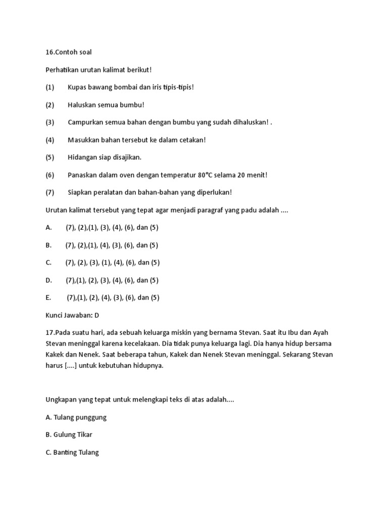 16 Contoh Soal Wps Office