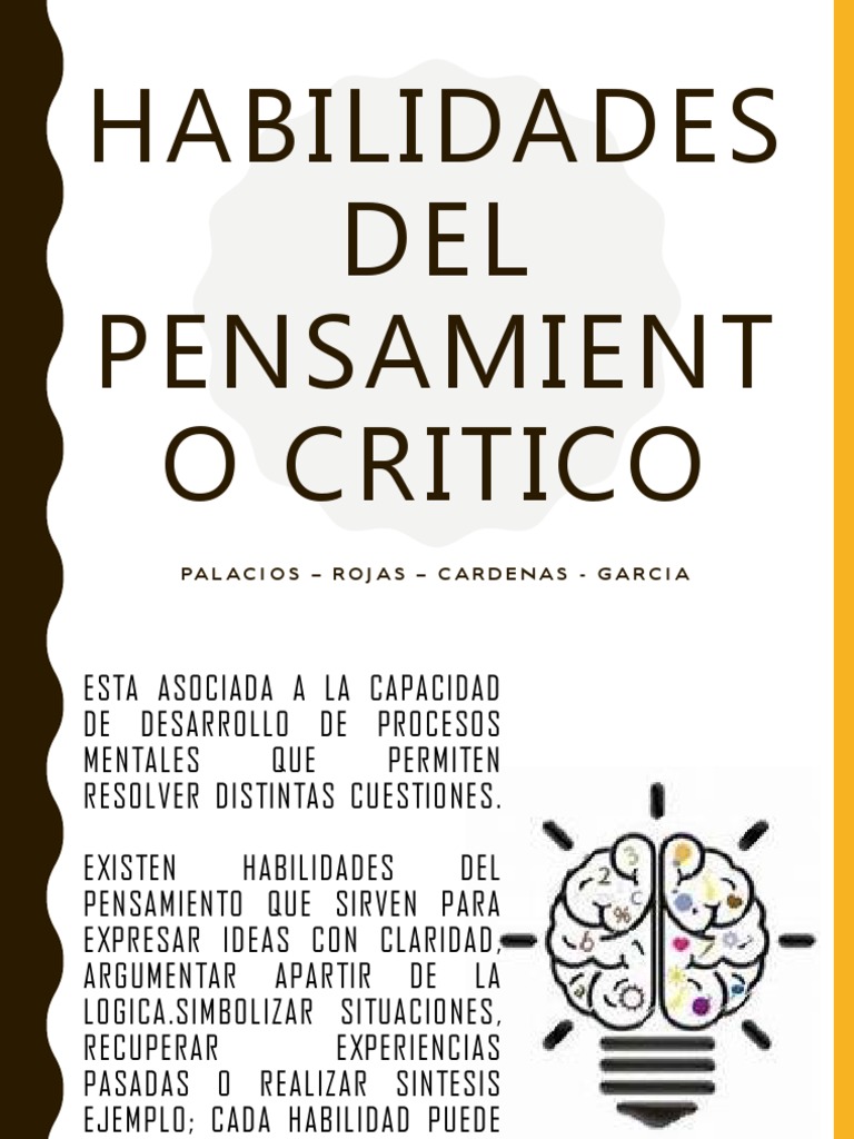 Habilidades Del Pensamiento Critico - 1 | PDF | Crecimiento personal y ...