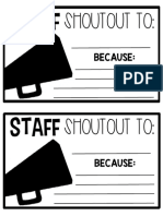 Staff Student Shoutouts