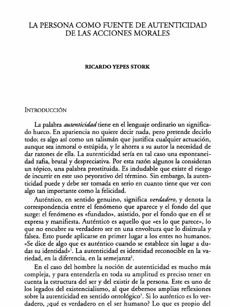 Ricardo Yepes Stork | PDF | Moralidad | Vida