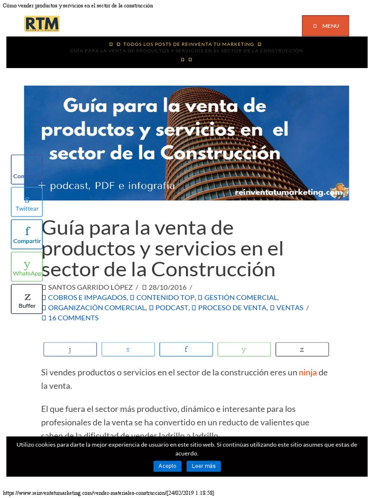 Cómo Vender Productos y Servicios en El Sector de La Construcción PDF