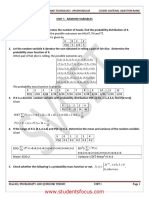 SRI VIDYA COLLEGE OF ENGINEERING AND TECHNOLOGY, VIRUDHUNAGAR COURSE MATERIAL (QUESTION BANK) UNIT 1 - RANDOM VARIABLES