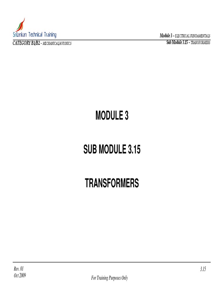 Module 3.15 B1B2 Rev 01 | PDF | Inductance | Transformer