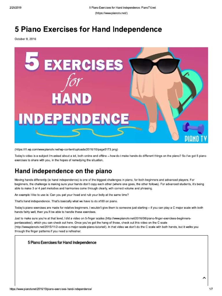 5 Piano Exercises For Hand Independence PianoTV