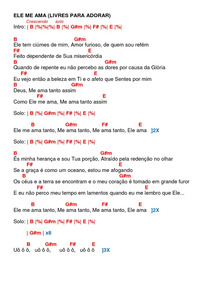 Ele Me Ama - Cifras e Letra | PDF