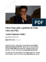 03.03.19 Ulises Ruiz pide expulsión de Peña Nieto del PRI; ‘causó inmenso daño'