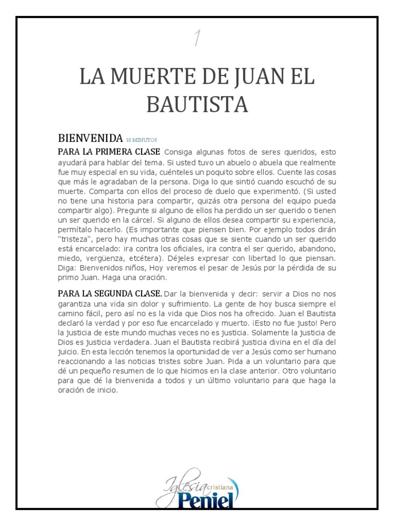 Lección 1 La Muerte de Juan