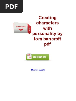 Creating Characters With Personality By Tom Bancroft Pdf Microsoft Windows Ibm Pc Compatibles