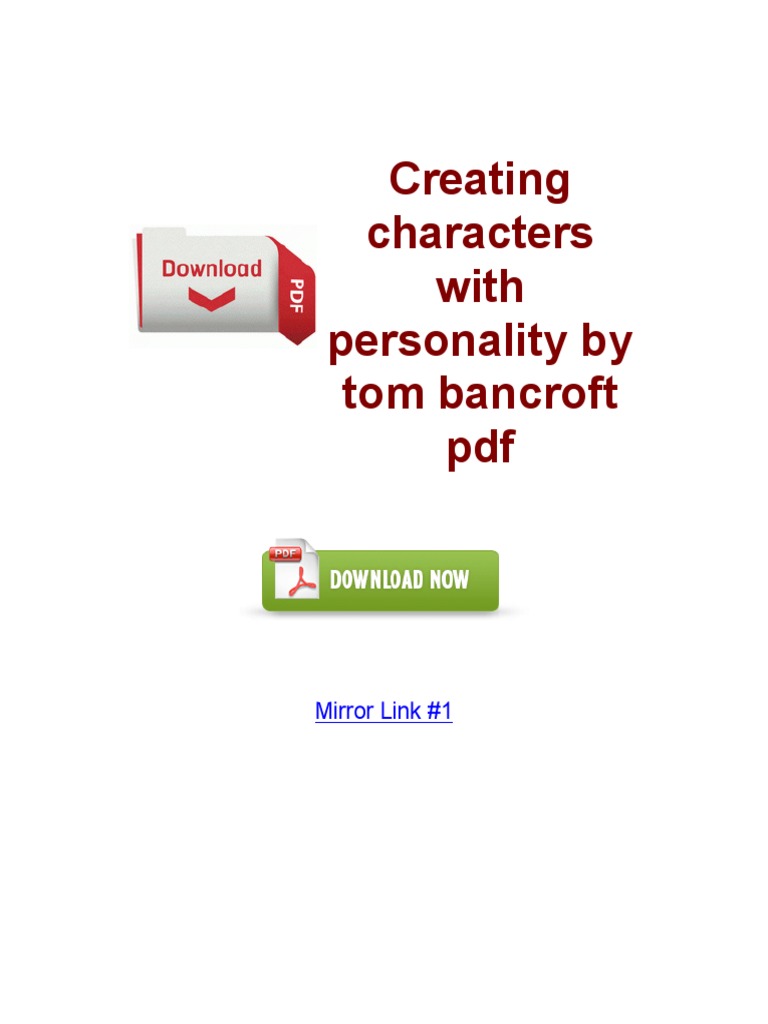Creating Characters With Personality By Tom Bancroft Pdf Microsoft Windows Ibm Pc Compatibles
