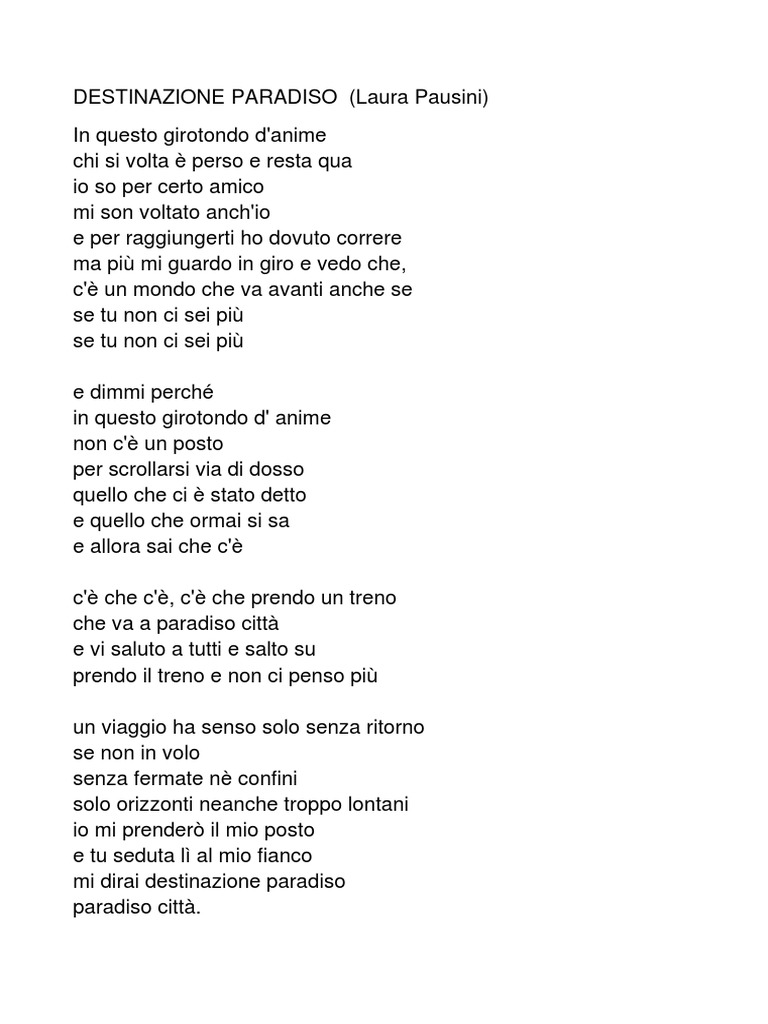 Destinazione Paradisolaura Pausini Pdf