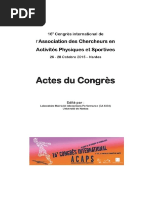 Actes Acaps 2015 Final Pdf Education Physique Muscle