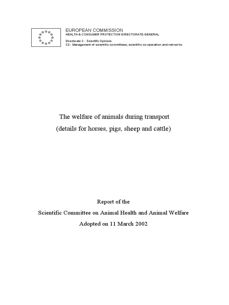 Welfare of Animals During Transport | PDF | Transmission (Medicine ...
