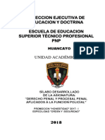 Silabo de Derecho Penal y Procesal Penal Aplicados A La Funcion Policial Actual