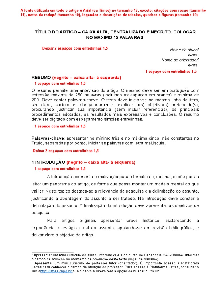 Título Do Artigo Caixa Alta, Centralizado