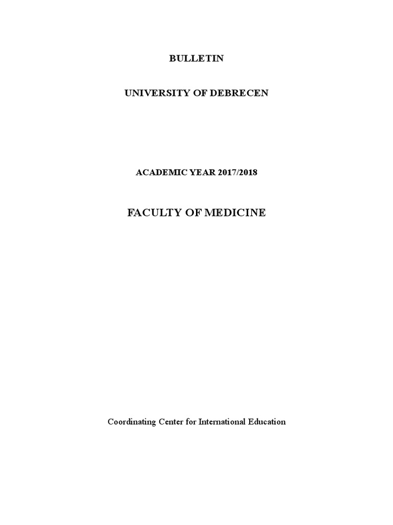Final Medicine Bulletin 17 18 Medical School Medicine