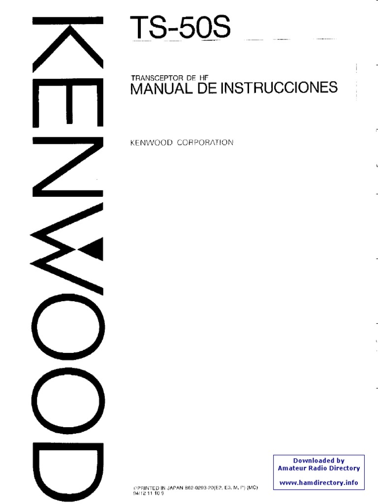 Kenwood TS-50 User Manual Download | PDF