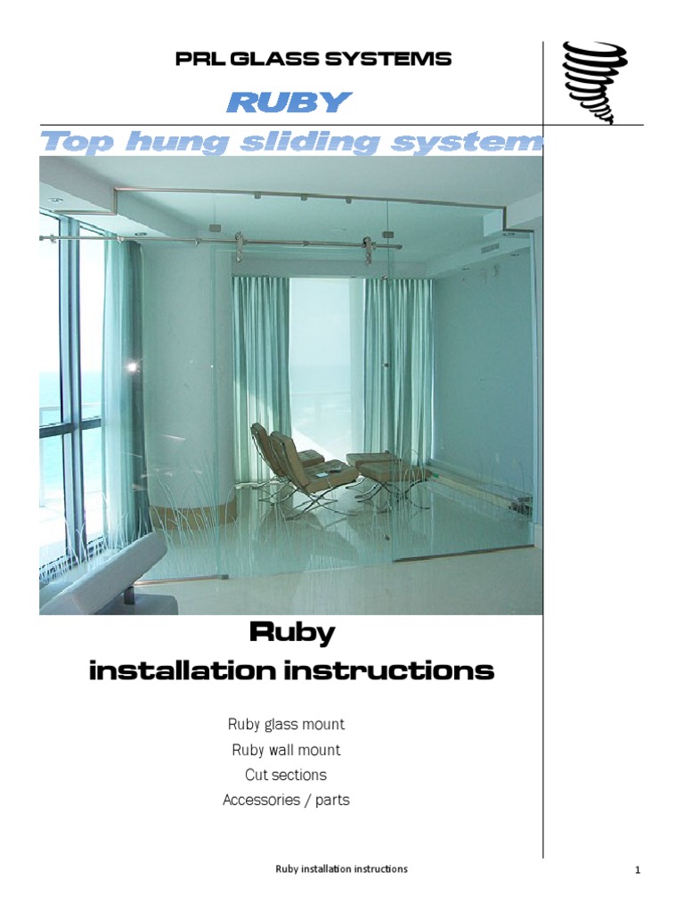 Ruby Installation Instructions: PRL Glass Systems | PDF | Manufactured ...