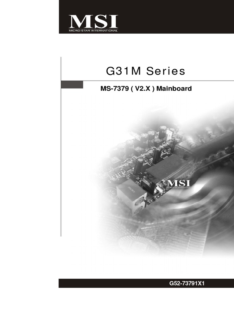 MSI G31M Series Manual PDF PDF Usb Bios