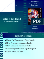 Value of Bonds and Common Stocks: Principles of Corporate Finance