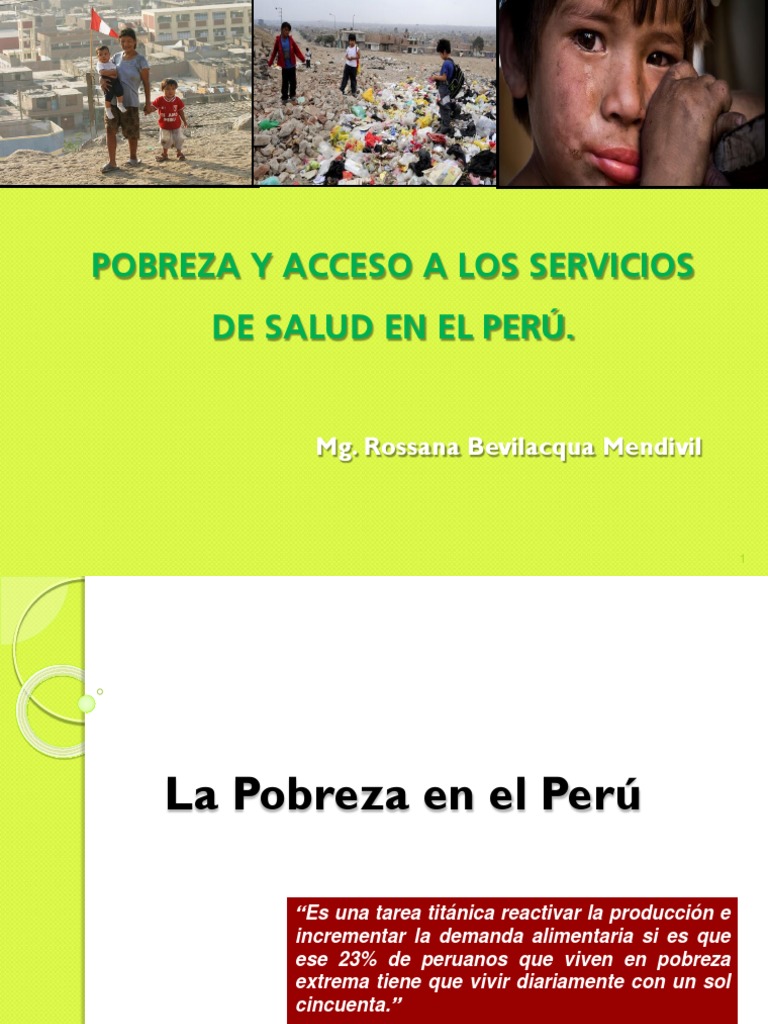 Pobreza y Salud en Perú: Desafíos y Datos | PDF | Pobreza | Pobreza e ...