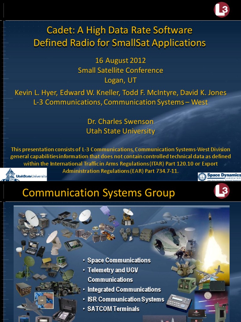 High Data Rate Radio for SmallSats | PDF | Nasa | Space Weather
