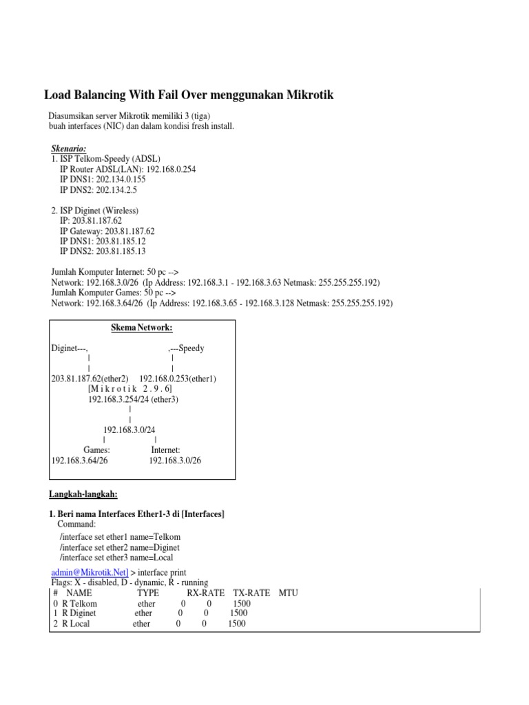 Mikrotik Load Balancing Setup Guide | PDF | Ip Address | Computer Network