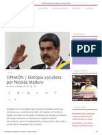 OPINIÓN _ Distopía Socialista Por Nicolás Maduro