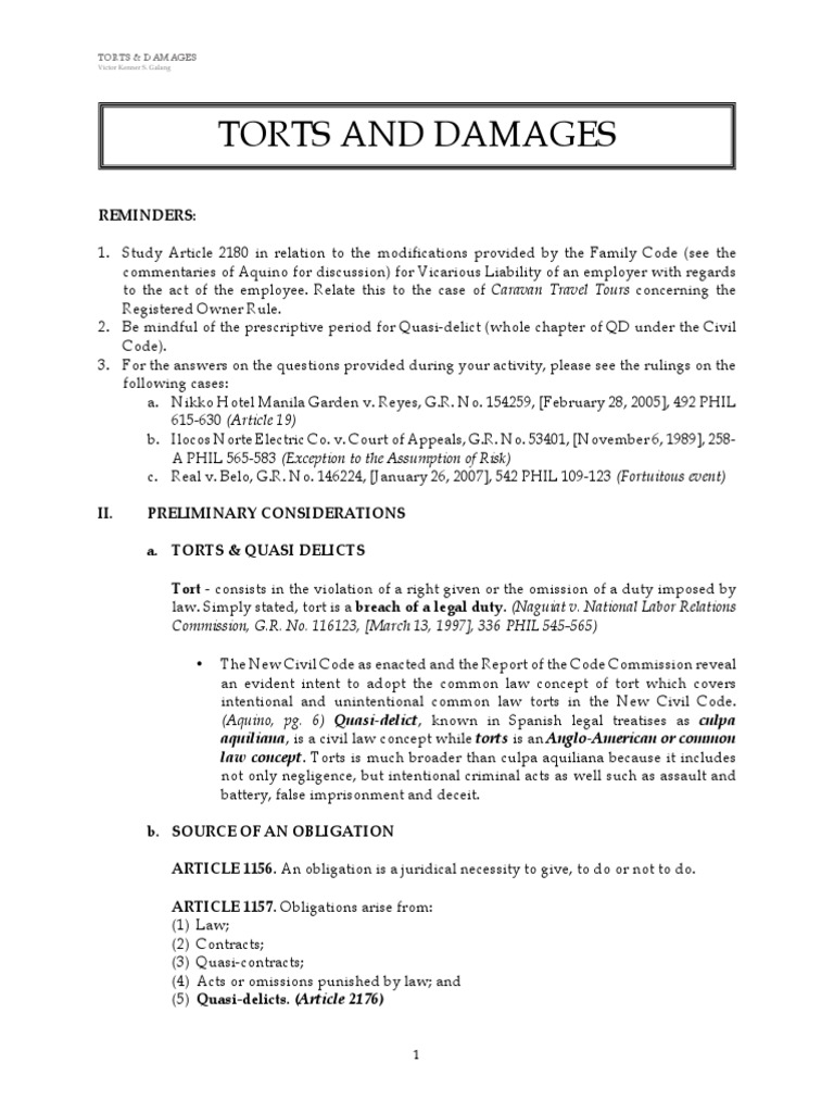 Understanding Torts and Damages Law | PDF | Negligence | Tort