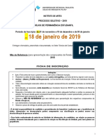 Ficha de Inscricao Permanencia Estudantil 2019