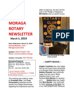 Moraga Rotary Newsletter March 5, 2019