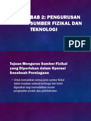 Kerja Kursus Perniagaan Pengurusan Sumber Fizikal Dan Teknologi