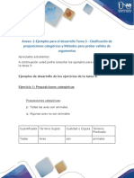 Anexo -1-Ejemplos Para El Desarrollo Tarea 3 - Clasificación de Proposiciones Categóricas y Métodos Para Probar Validez de Argumentos