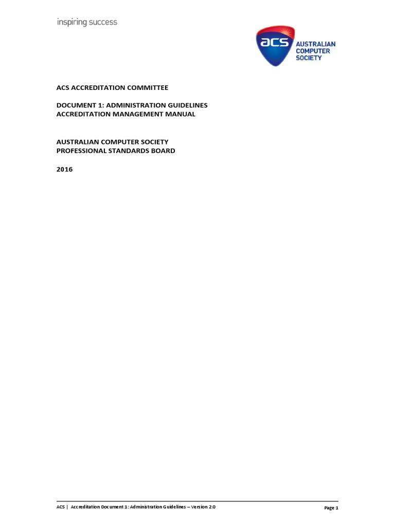 ACS Accreditation Document 1 Administrative Guidelines V2.0 | PDF ...