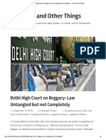 Delhi High Court On Beggary - Law Untangled But Not Completely