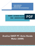 Analisa Swot Pada Pt. Astra Honda Motor (Ahm) - Achmad Nur Jadid