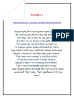 Sonnet 5: Shakespeare Sonnet 5 - Those Hours, That With Gentle Work Did Frame