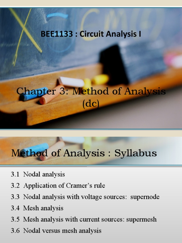 BEE1133: Circuit Analysis I: Chapter 3: Method of Analysis (DC) | PDF ...