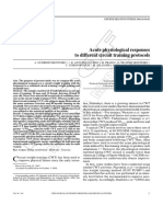 Acute Physiological Responses To Different CWT Protocols