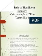 Analysis of Handloom Industry (Via Example of "Eco Tusur Silk ")
